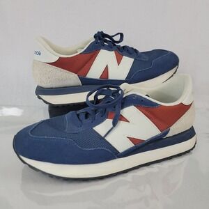 New Balance 237 MS237TR Navy Blue Red White Suede Sneakers Shoes Mens 10